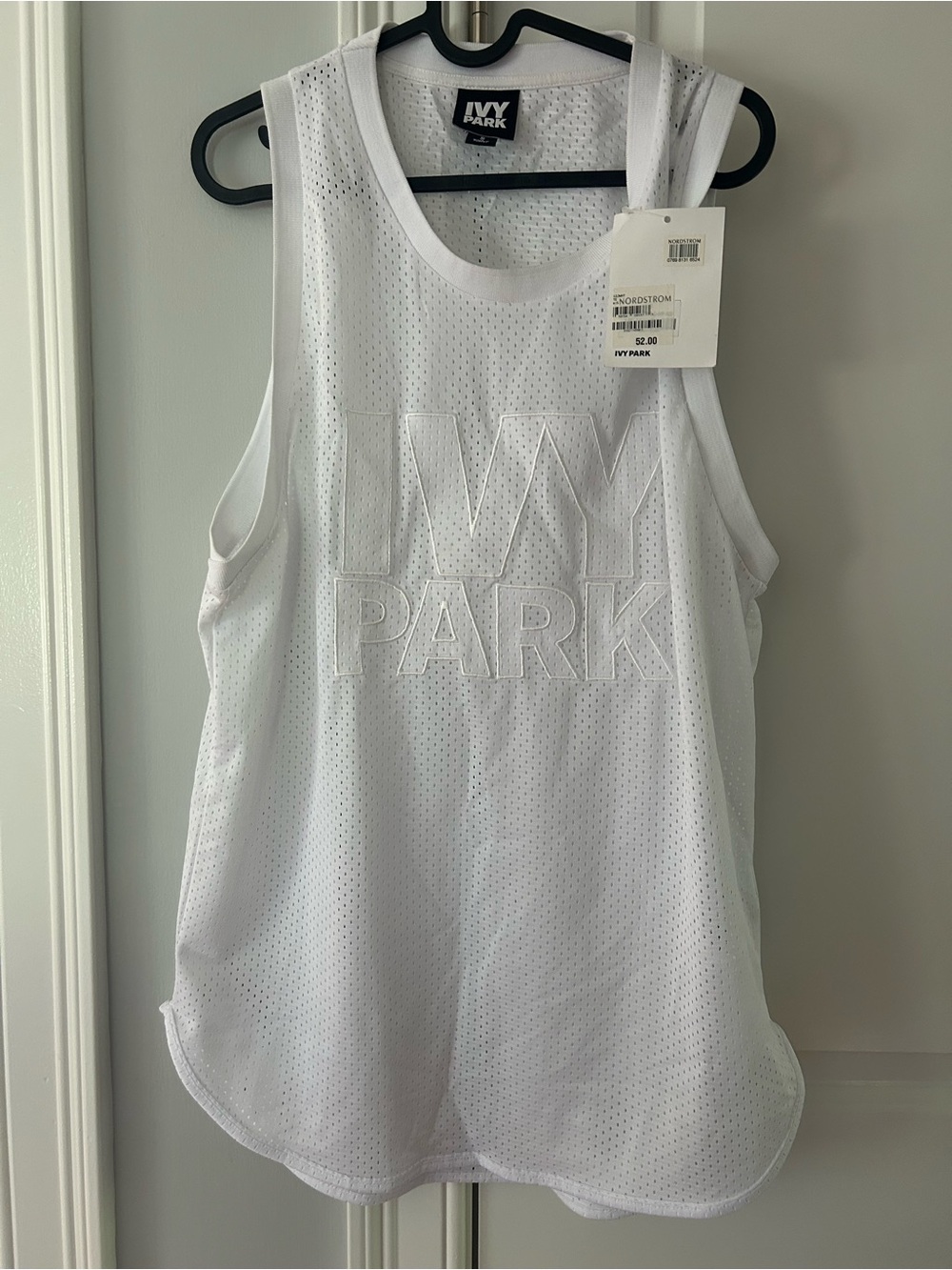 IVY PARK White Mesh Logo Tank Top size small